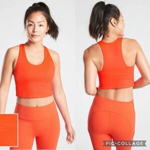 Athleta Ultimate Space Dye Crop In Supersonic Womens Small Longline Sports Bra
